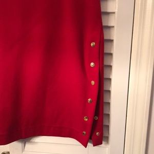 Red Red Skirt with side gold tone buttons